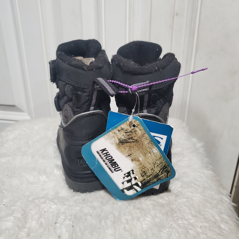 NEW Baby Khombu Snow Boots Size 7M Black and Silver Kids' Snow Boots - Picture 3 of 11